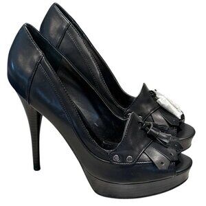 Simply Vera Double Platform High Heels With Tassel Black 90s Style Size 9.5 NIB
